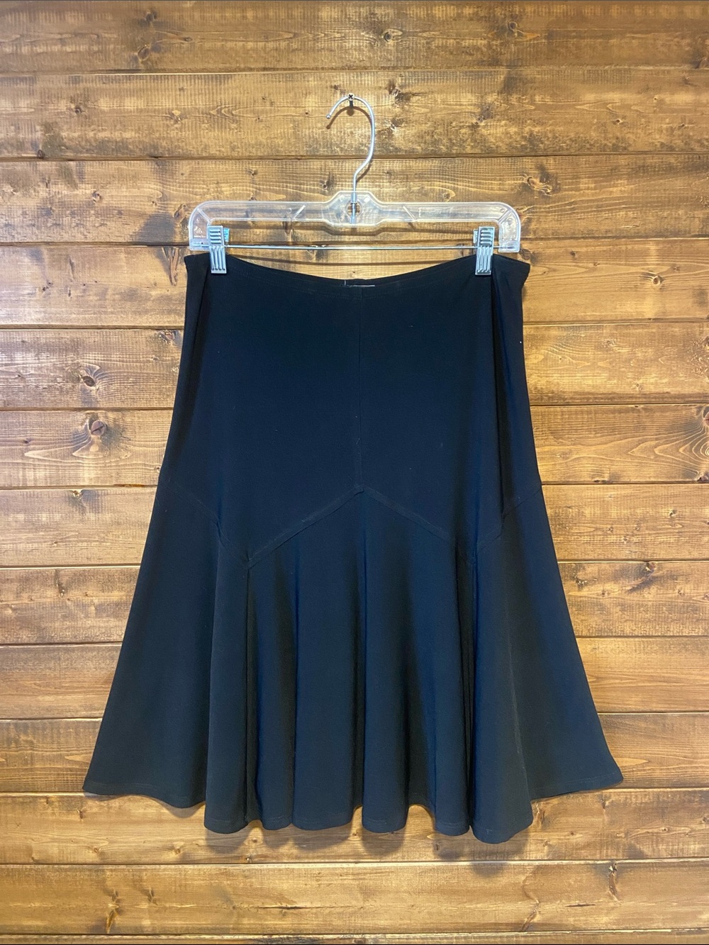 Y2K Libra Black Flared Midi Skirt – Size Small (Fits Medium)